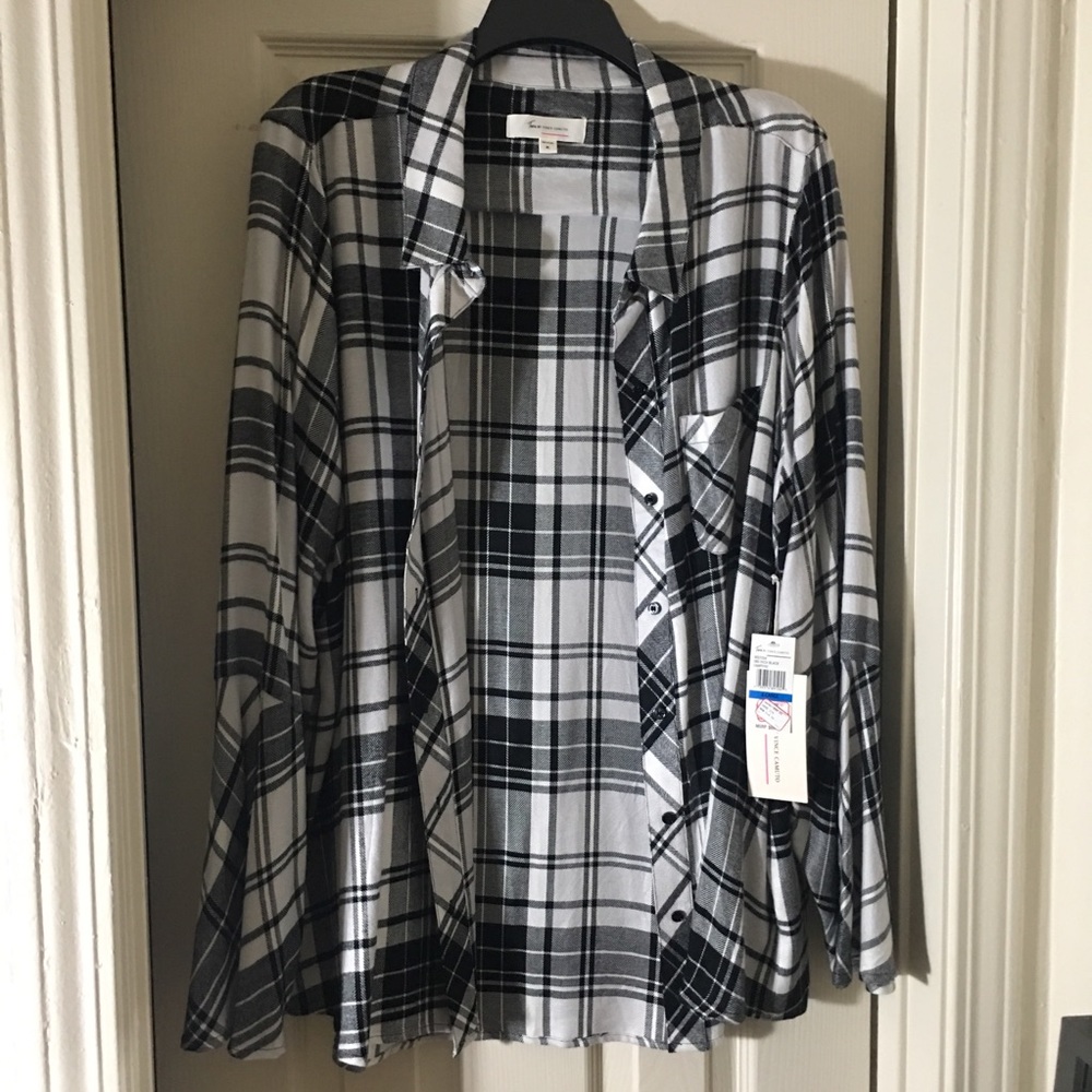 Two by Vince Camuto Plaid Button Down Shirt  Sz XL
